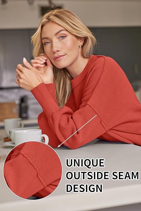 Women's Crewneck Batwing Long Sleeve Sweaters – photo 3 of 3