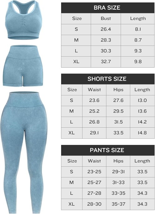 3 Piece Workout Sets for Women Butt Lifting Leggings with High Impact Sports Bra Gym Shorts