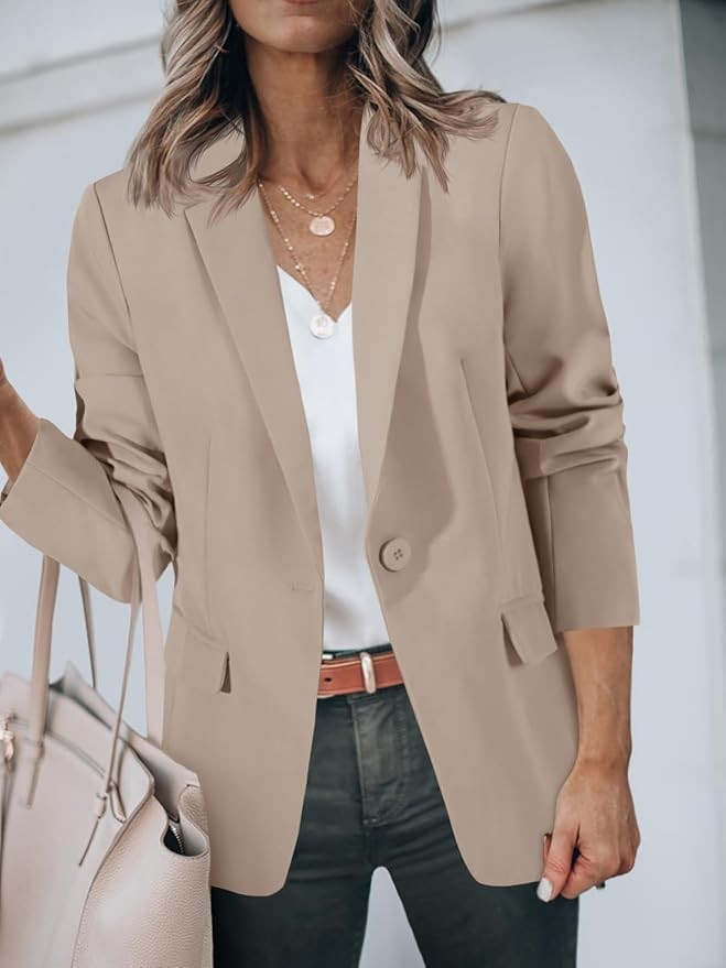 Cicy Bell Womens Casual Blazers Open Front Long Sleeve Work Office Suit Jackets Blazer – photo 4 of 5