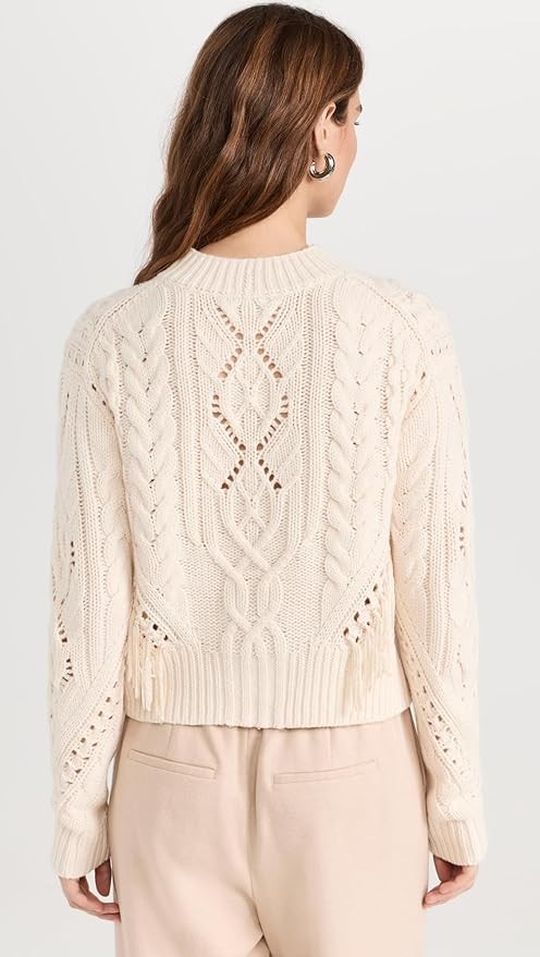 Vince Women's Fringe Cable Sweater – photo 3 of 5