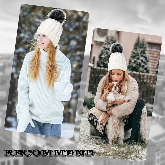 Winter Wear Lined Purple Beanie for Women Warm Winter Hats Cap for Womens Girl Soft Pom Pom Hat, Birthday for Women. – photo 2 of 5