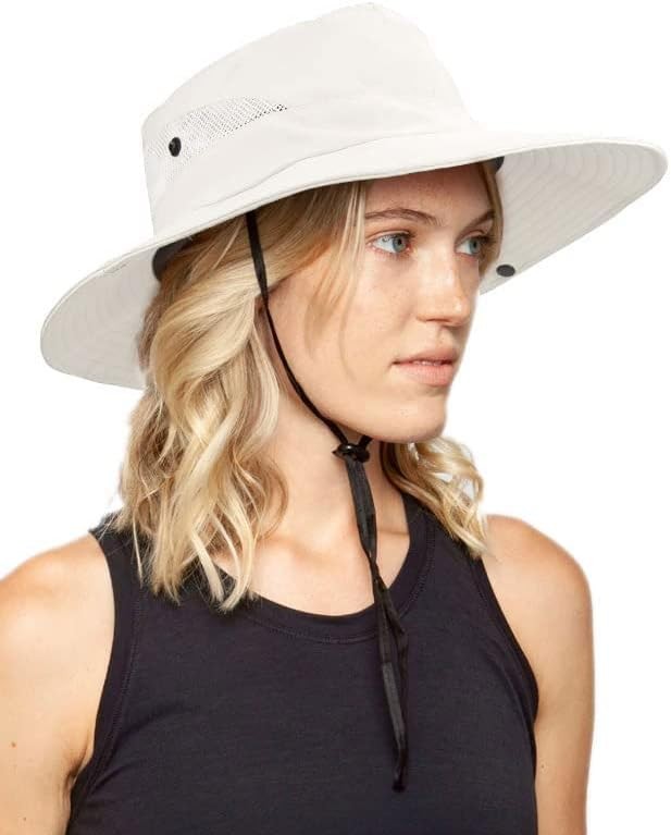 Women's Outdoor UV-Protection-Foldable Sun-Hats Mesh Wide-Brim Beach Fishing Hat with Ponytail-Hole – photo 4 of 5