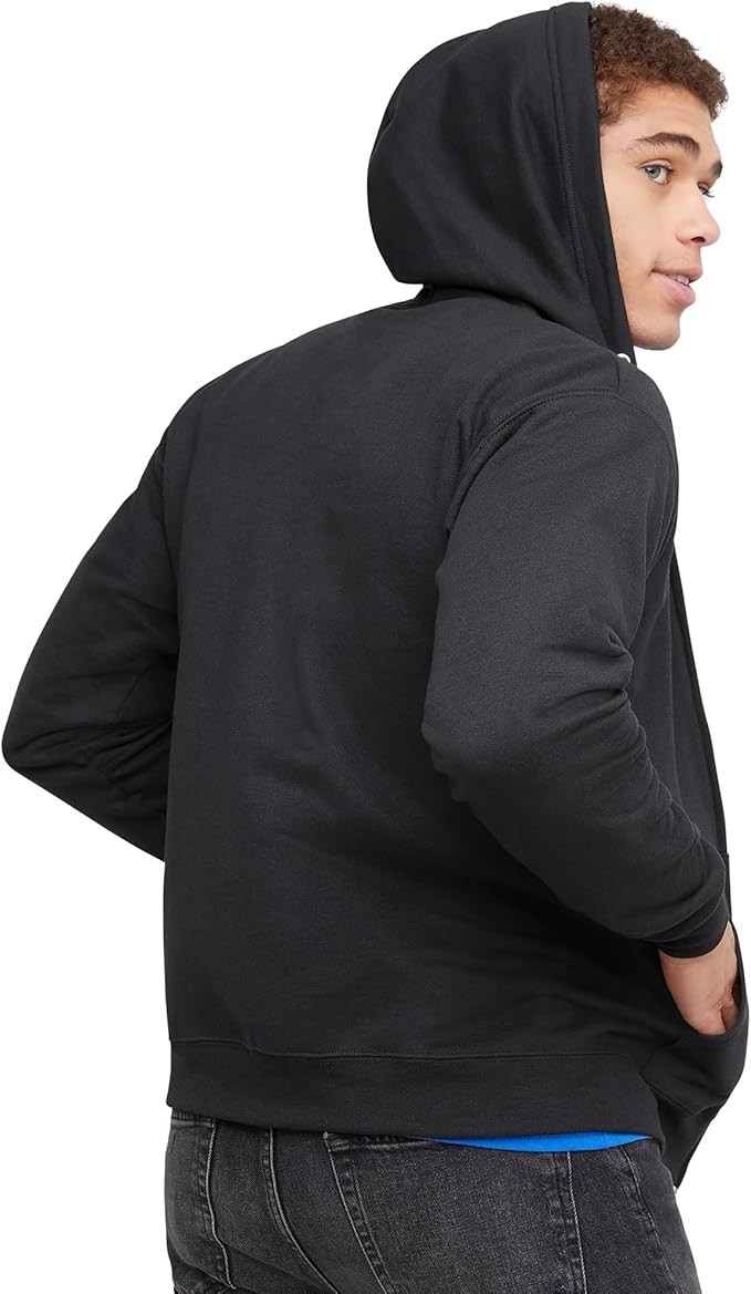 Hanes Men's Zip-Up Hoodie, EcoSmart Fleece Full-Zip Hoodie for Men, Hooded Sweatshirt – photo 4 of 5