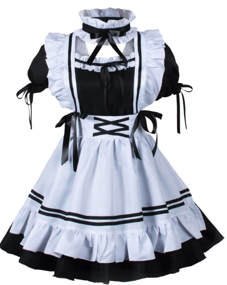 Anime French Maid Apron Lolita Fancy Dress Cosplay Size :S -5XL – photo 2 of 4