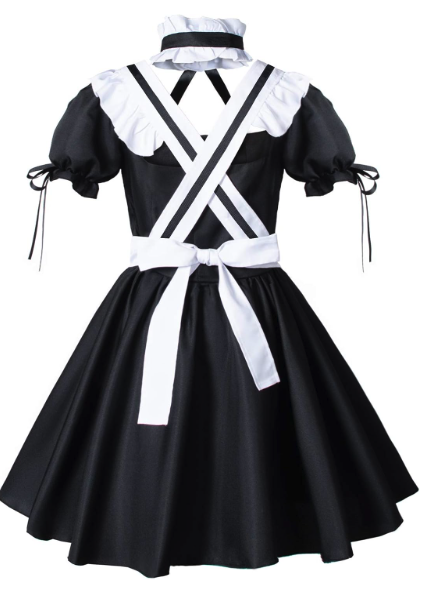 Anime French Maid Apron Lolita Fancy Dress Cosplay Size :S -5XL – photo 3 of 4