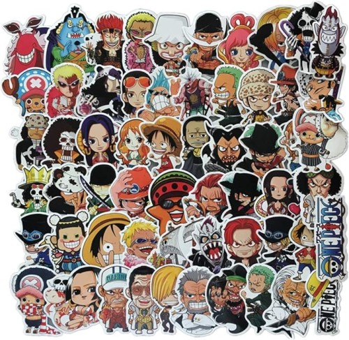 One Piece Pirate King Comic Waterproof Stickers, 60 Count