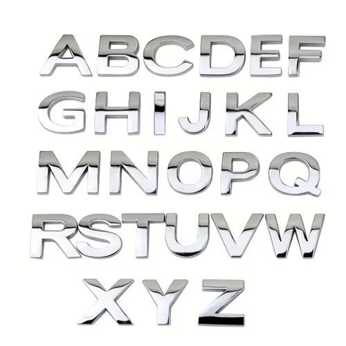 A-Z Car Letters Stickers Metal
