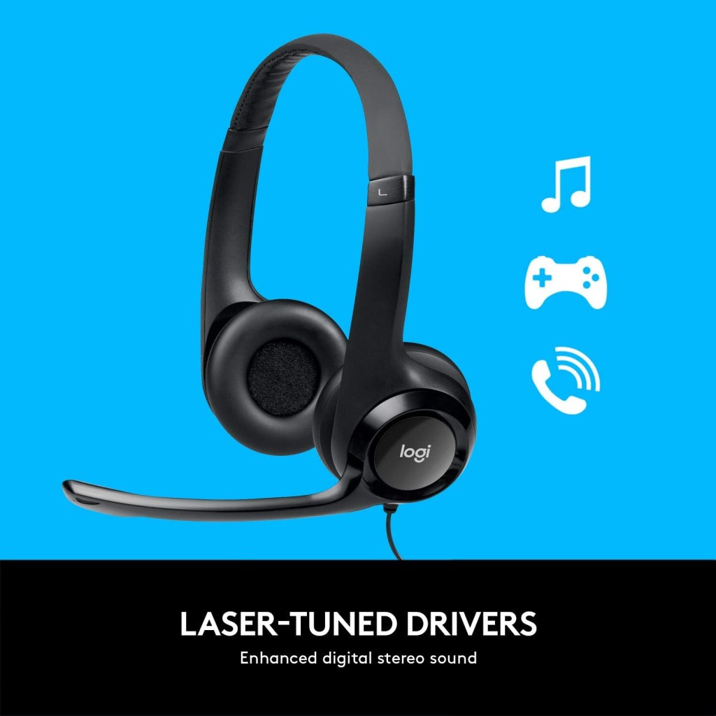 Logitech H390 Wired Headset for PC/Laptop, Stereo Headphones with Noise Cancelling Microphone, USB-A, in-Line Controls for Video Meetings, Music, Gaming and Beyond - Black – photo 2 of 5
