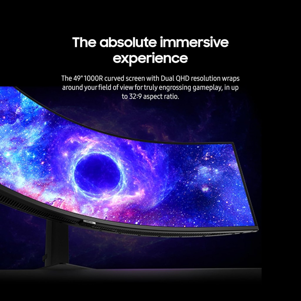 SAMSUNG 49-Inch Odyssey G9 Series DQHD 1000R Curved Gaming Monitor, 1ms(GtG), VESA DisplayHDR 1000, 240Hz, AMD FreeSync Premium Pro, Height Adjustable Stand, LS49CG954ENXZA, 2024 – photo 4 of 5
