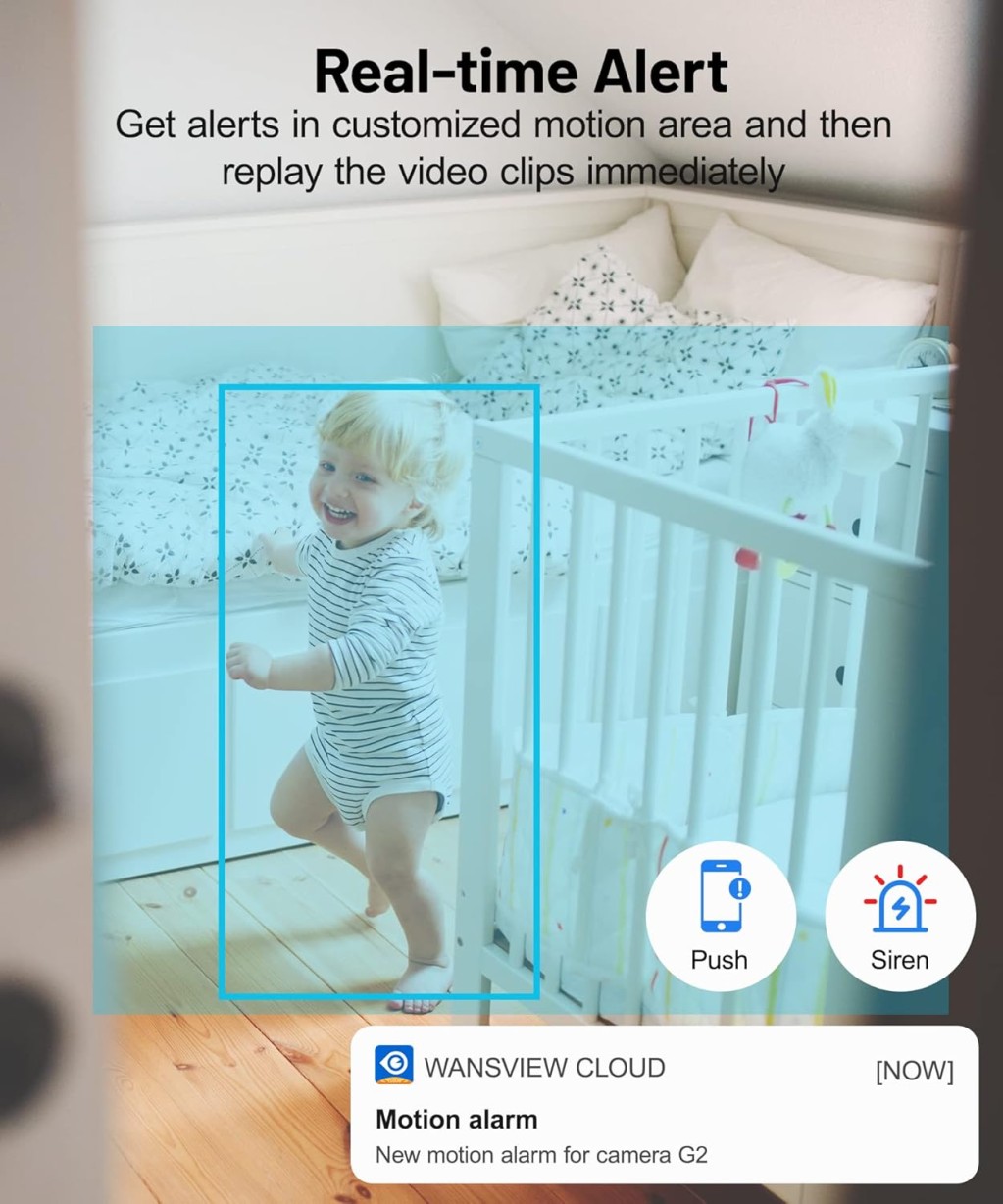 GALAYOU Indoor Security Camera 2K, Pet Camera, 360 Degree WiFi Home Security Camera for Baby/Elder/Nanny with Night Vision, Siren, 24/7 SD Card Storage, Works with Alexa and Google Assistant G2 – photo 2 of 5