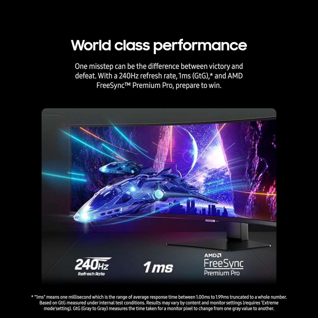 SAMSUNG 49-Inch Odyssey G9 Series DQHD 1000R Curved Gaming Monitor, 1ms(GtG), VESA DisplayHDR 1000, 240Hz, AMD FreeSync Premium Pro, Height Adjustable Stand, LS49CG954ENXZA, 2024 – photo 5 of 5