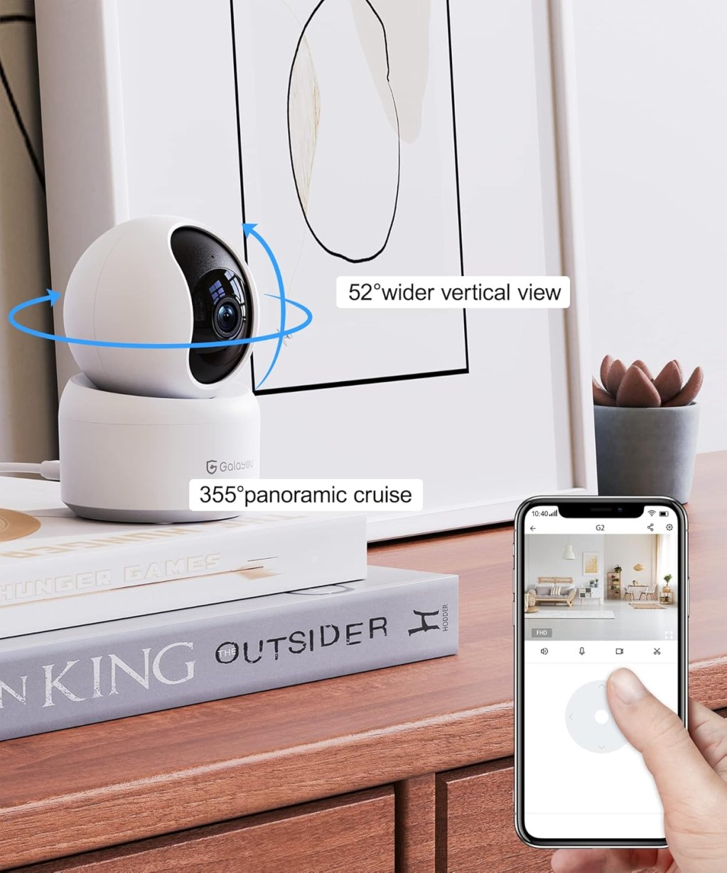 GALAYOU Indoor Security Camera 2K, Pet Camera, 360 Degree WiFi Home Security Camera for Baby/Elder/Nanny with Night Vision, Siren, 24/7 SD Card Storage, Works with Alexa and Google Assistant G2 – photo 4 of 5