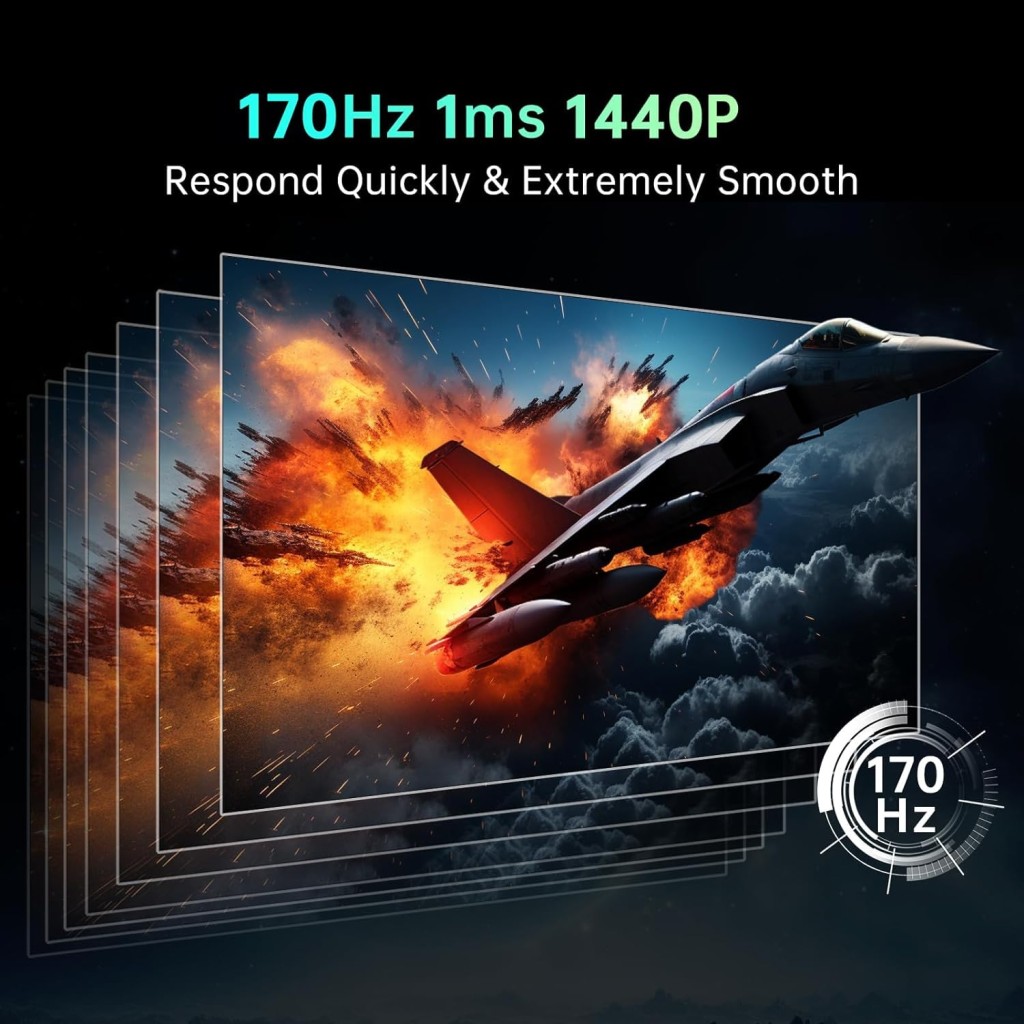 KTC 32 inch Curved Gaming Monitor, 165Hz 1ms MPRT, 2K 1440P 144Hz Monitor, 1500R HVA Display, FreeSync Premium, HDR, 120% sRGB, DisplayPort/HDMI/USB, Vesa Support 3.9x3.9'', PC Monitor for Gamers – photo 5 of 5