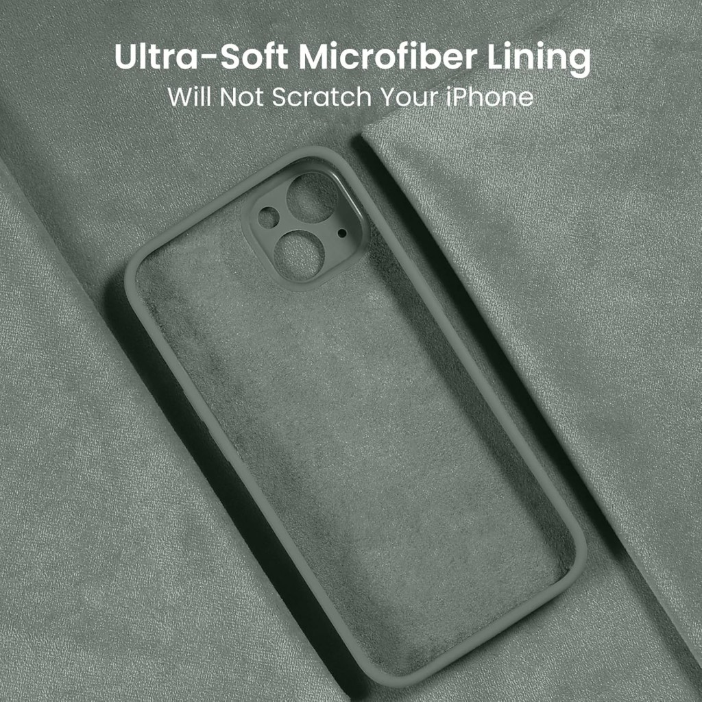FireNova Designed for iPhone 15 Case, Silicone Upgraded [Camera Protection] Phone Case with [2 Screen Protectors], Soft Anti-Scratch Microfiber Lining Inside, 6.1 inch, Calke Green – photo 3 of 5