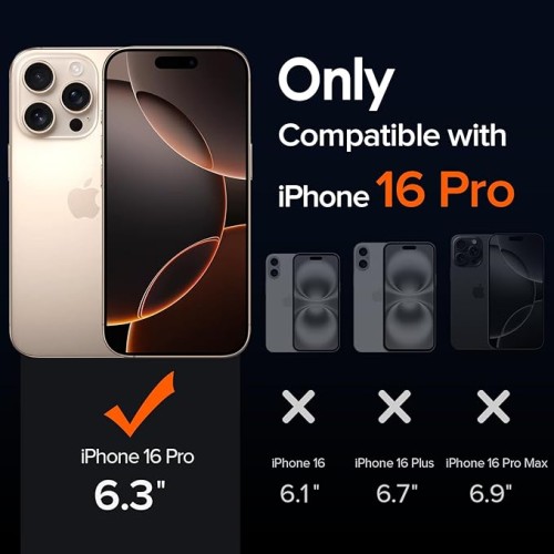 ivoler 3-in-1 Clear Case Designed for iPhone 16 Pro 6.3'' 2024 with 2 Pack Tempered Glass Screen Protector [Full Camera Protection], Military Shockproof Hard Back Slim Phone Cover - Clear