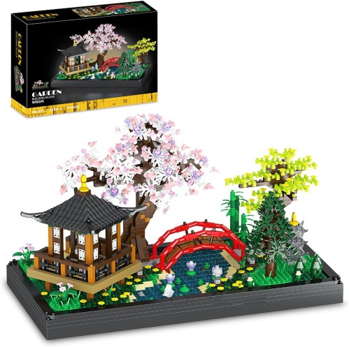 Cherry Blossom Bonsai Tree Micro Building Sets, Creative Japanese Tranquil Garden