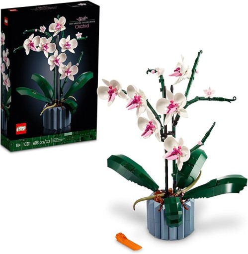 LEGO Icons Orchid Artificial Plant, Building Set with Flowers