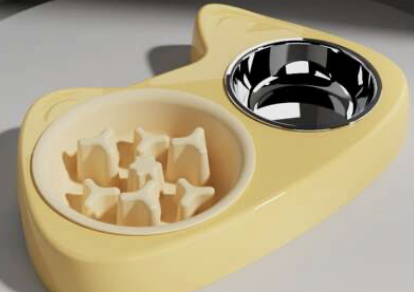 Yellow Slow Feeder for Cats or Dogs