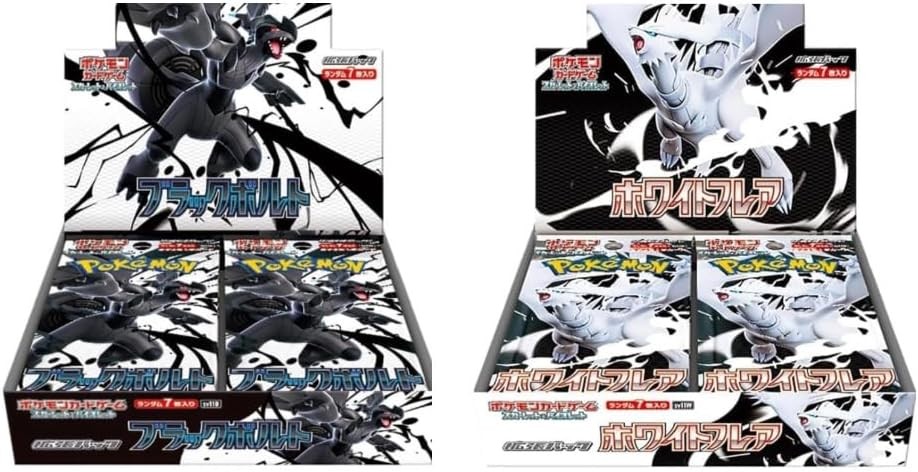Pokémon Card Game Scarlet & Violet Expansion Pack Black Bolt & White Flare Box Set (Sealed with Shrink Wrap) – Set of 2
