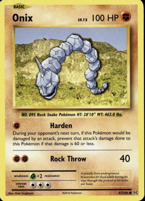 Onix Pokemon Card