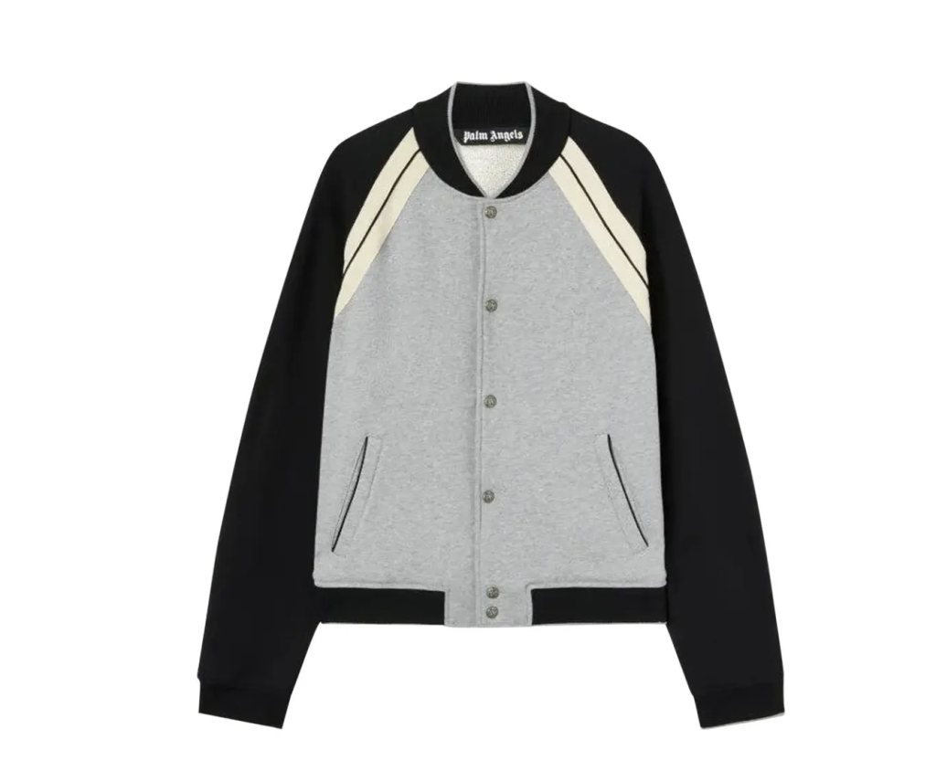 Palm Angels Curved Logo Track Varsity Jacket