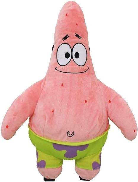 Patrick Star Plush Backpack SB-0002B – Soft SpongeBob Character Bag for Kids (W14.2 x H19.3 x D5.9 in)