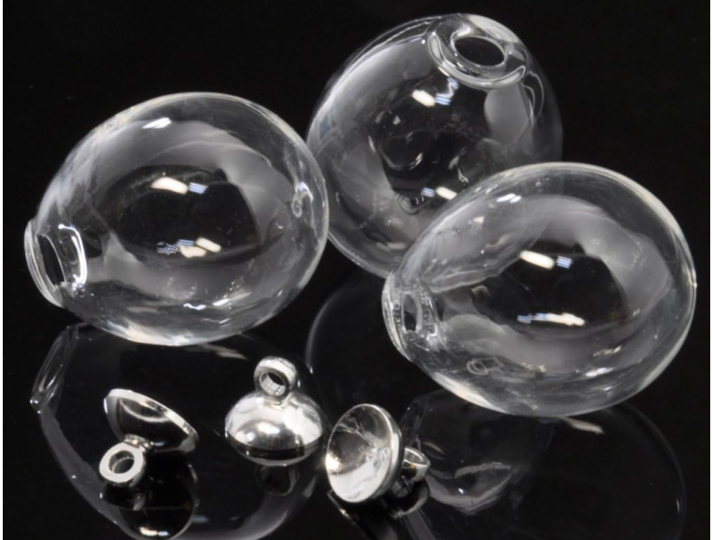 starPG たまご型 20mm ガラスドーム 10セット　シルバー　Egg-shaped 20mm Glass Dome with Cap – 10 Sets　Silver – photo 2 of 3