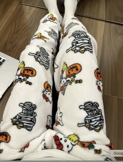 White Hello Kitty Halloween Sleep Pants