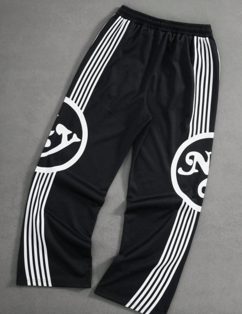 Black Graphic Sweatpants