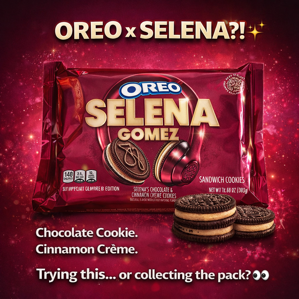 SEALED Limited Edition Selena Gomez x Oreo Signature Chocolate & Cinnamon Crème Cookies 10.6oz