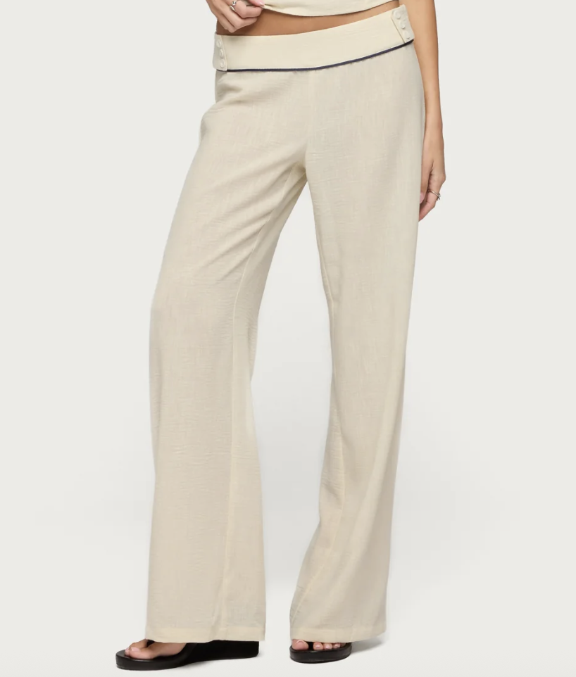 Dorine Contrast Woven Pants