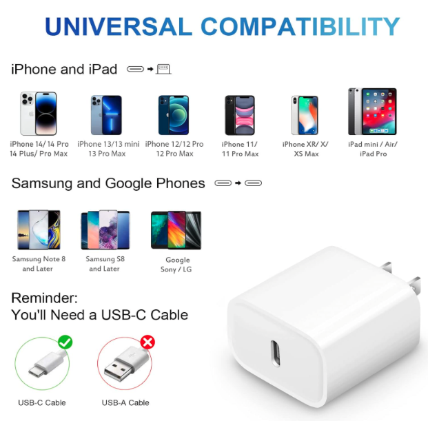 iPhone 14 13 12 11 Super Fast Charger [2Pack] – photo 2 of 3