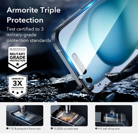 ESR 3+1 Pack Armorite Screen Protector Set for iPhone 15 – photo 2 of 3