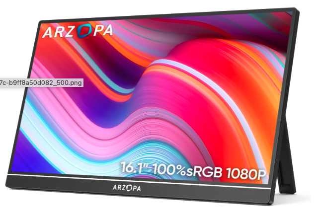 ARZOPA 16.1" Portable Monitor, 100% sRGB