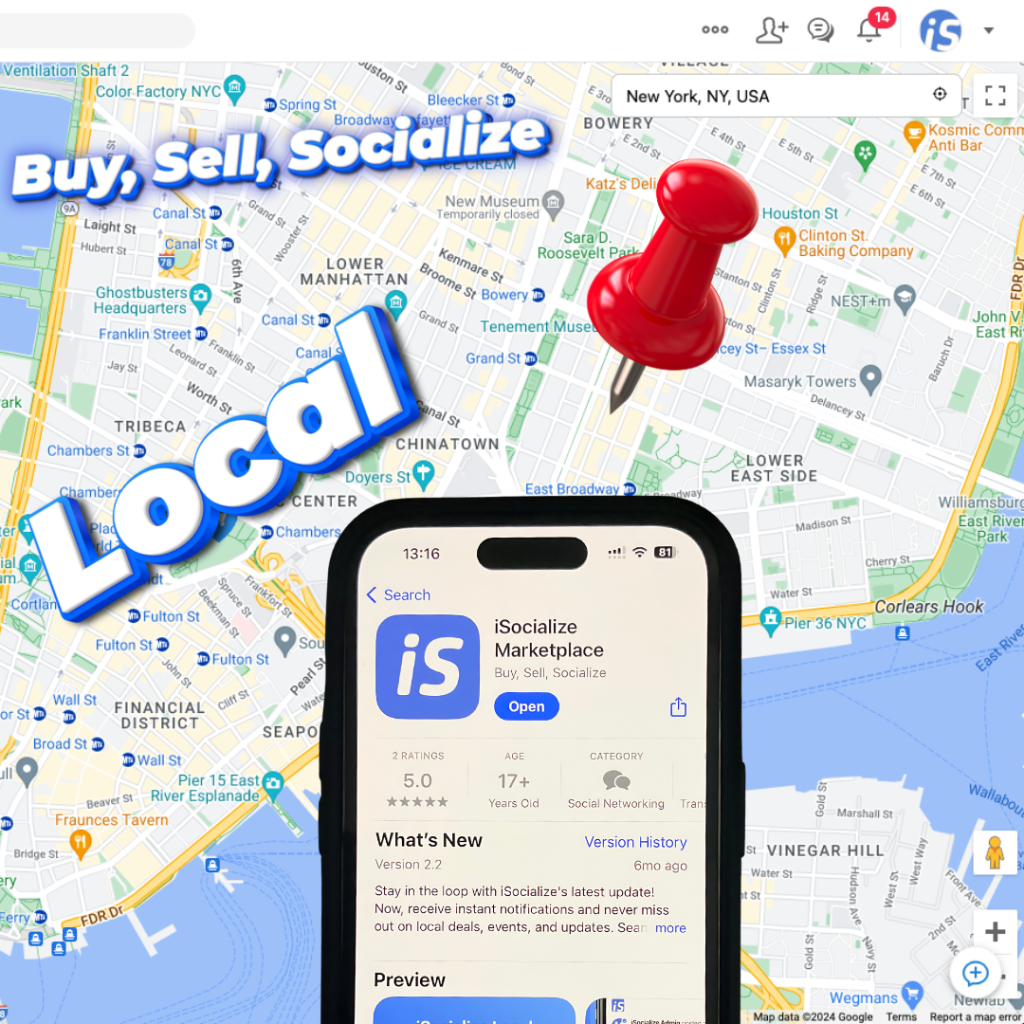 Buy and Sell Locally with iSocialize.me App on IOS and Android.