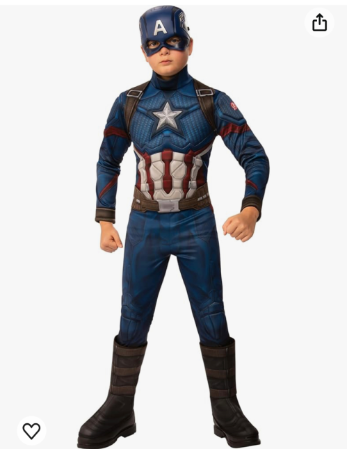 Rubie's Marvel: Avengers Endgame Child's Deluxe Captain America Costume & Mask
