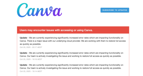 Uh Oh I think Canva is down....