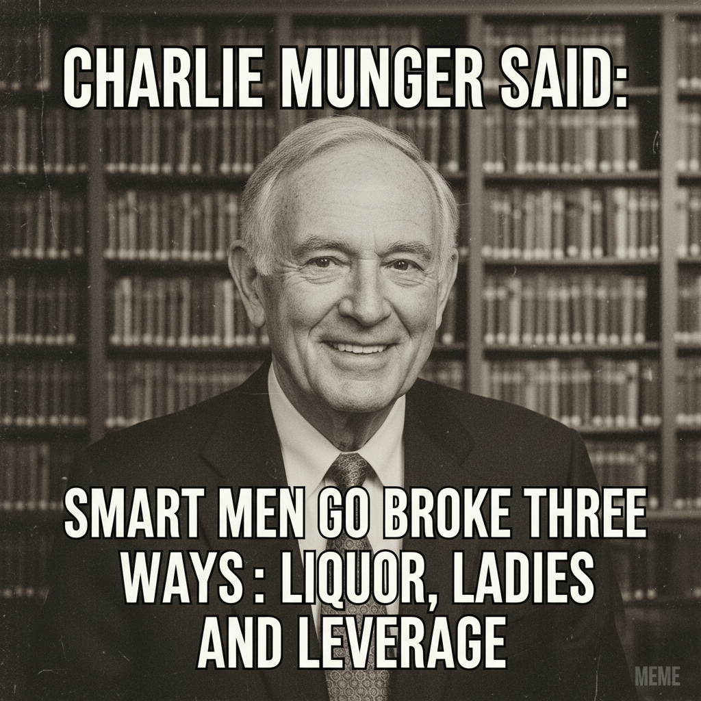 Charlie Munger once said, “Smart men go broke three ways: liquor,…