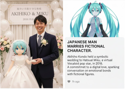 A Japanese man married a fictional character (Hatsune Miku) A…