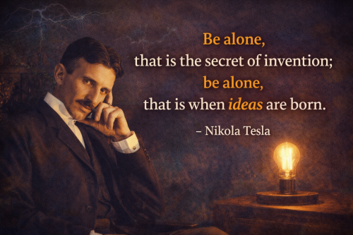 “Be alone, that is the secret of invention; be alone, that is when…