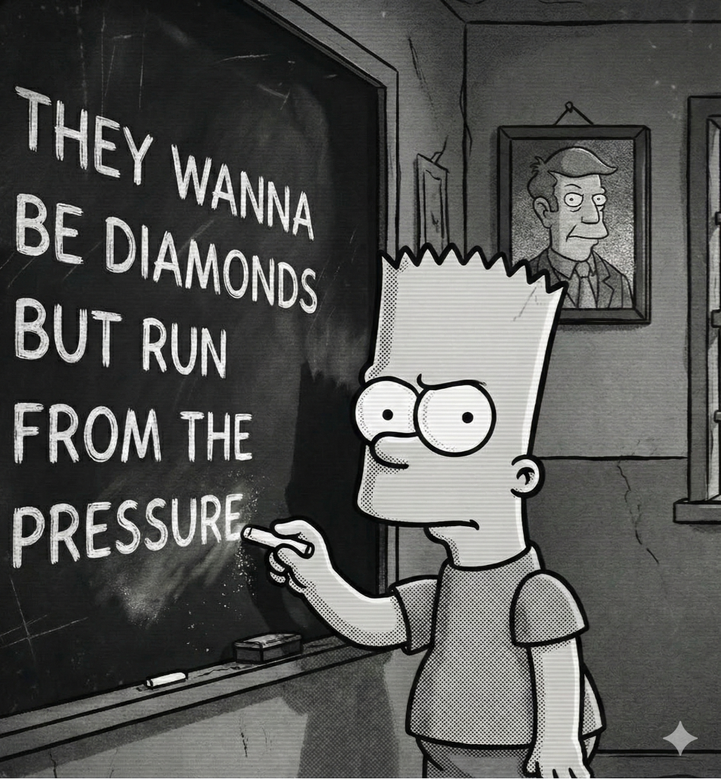 No pressure, no diamonds.