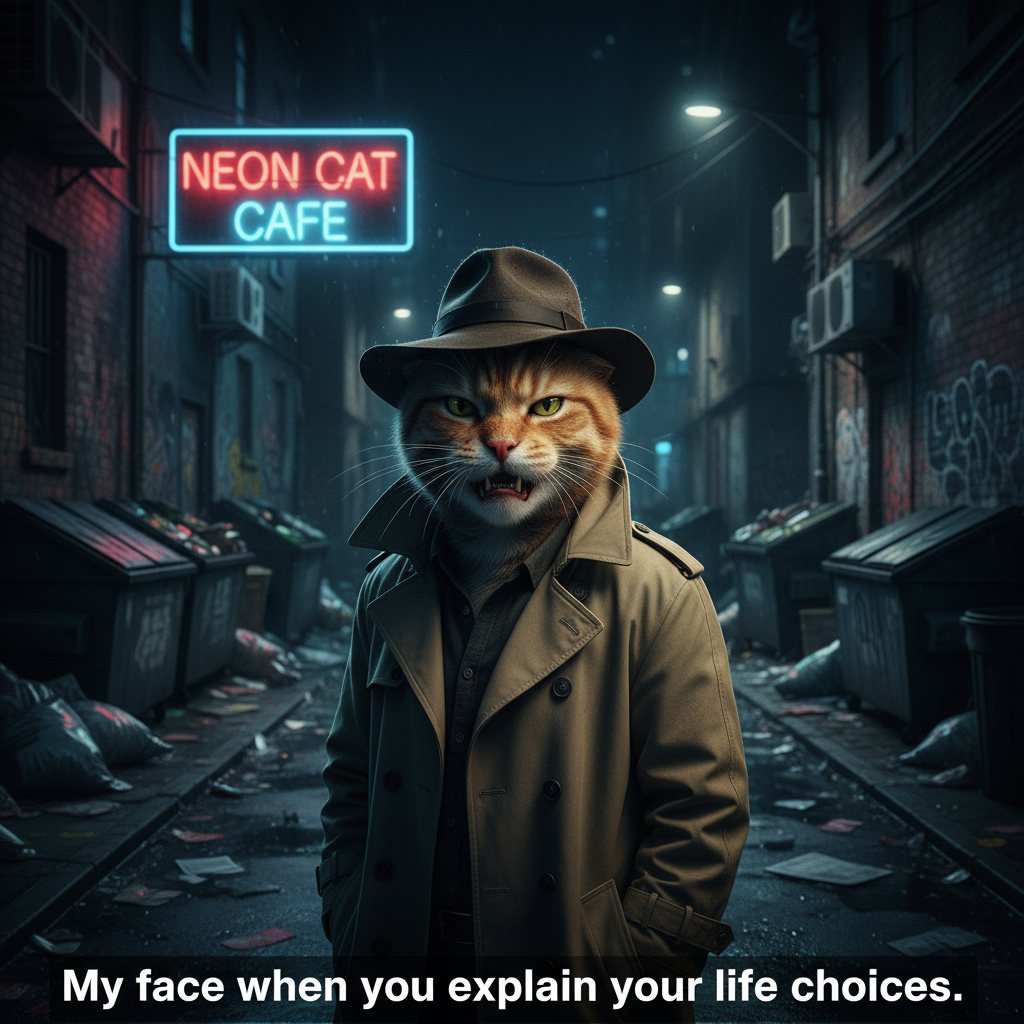 My cat's face when I try to explain my life choices.