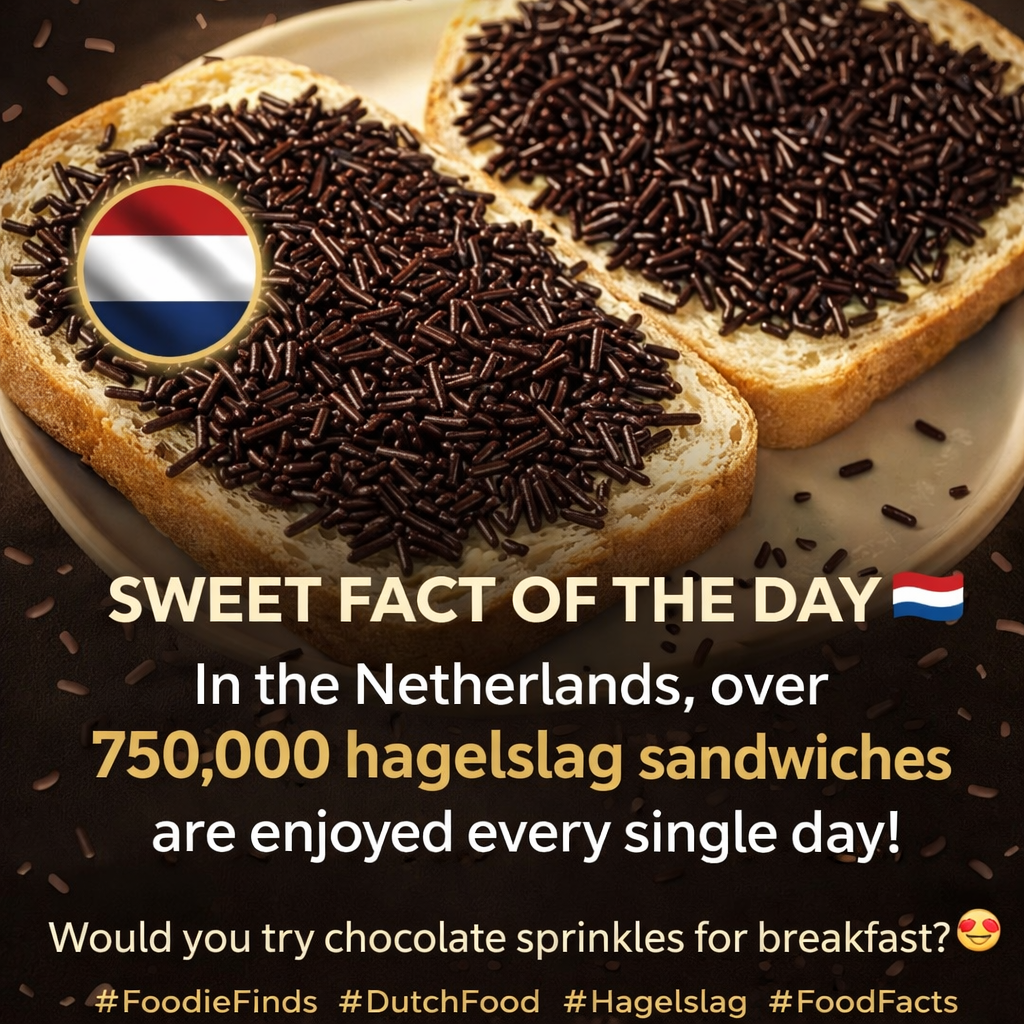 In the Netherlands, over 750,000 hagelslag sandwiches are enjoyed…