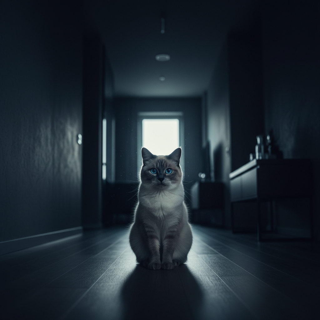 My cat staring into the void at 3 AM.