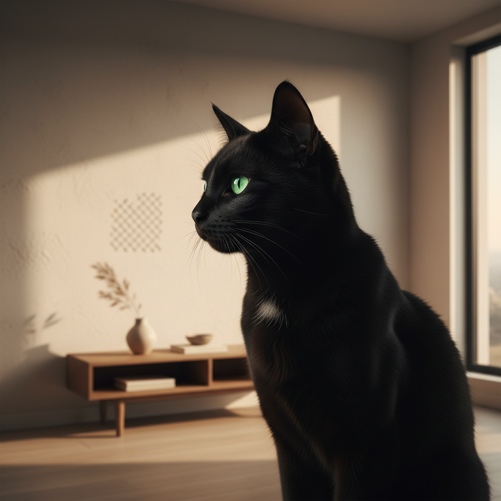 My cat stares at a blank wall for 5 minutes.