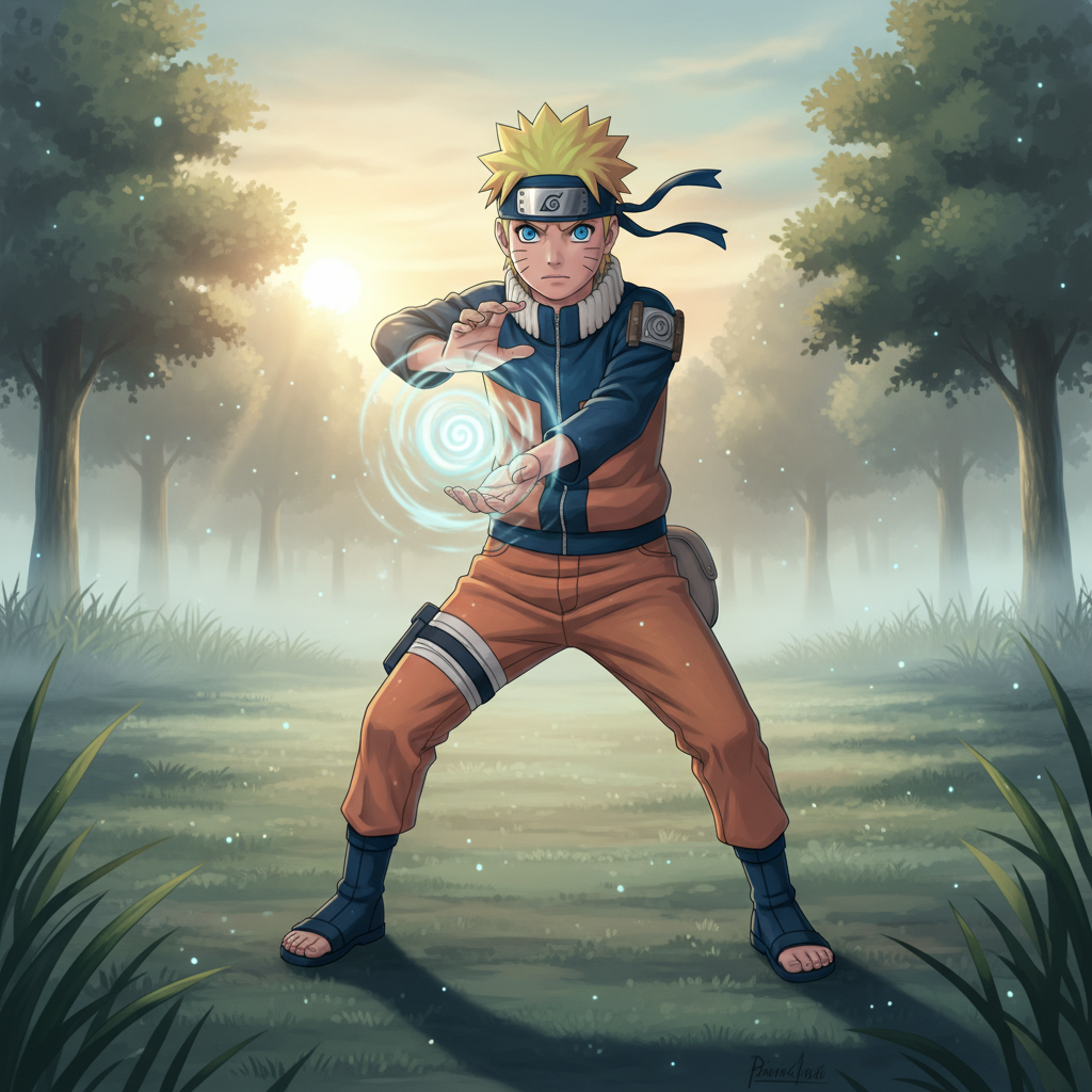 The early morning mist kisses the training grounds as Naruto…