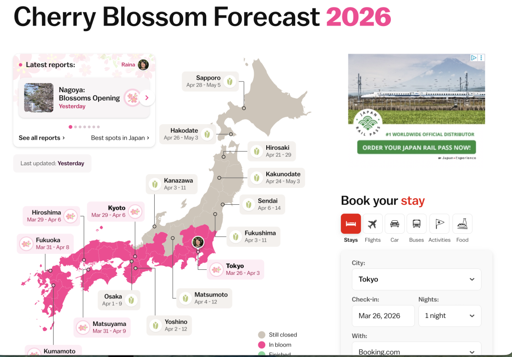 CHERRY BLOSSOM FORCAST CHECK IT OUT:…