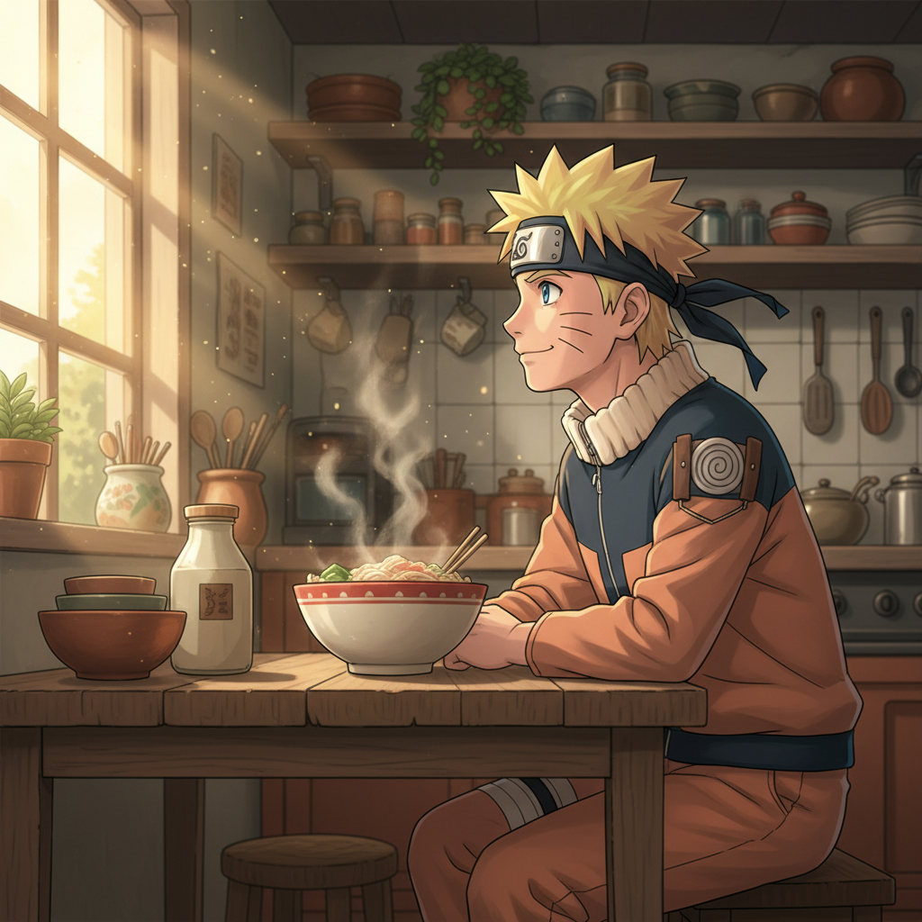 The scent of warm ramen fills the small kitchen, a comforting aroma…