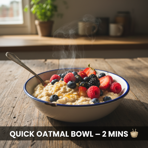 QUICK OATMEAL BOWL 🥣 ⏱️ Ready in 2 mins 💰 Est.