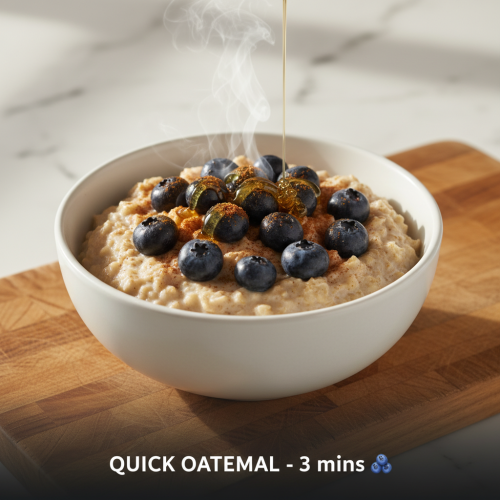 QUICK OATMEAL 🫐 ⏱️ Ready in 3 mins 💰 Est.